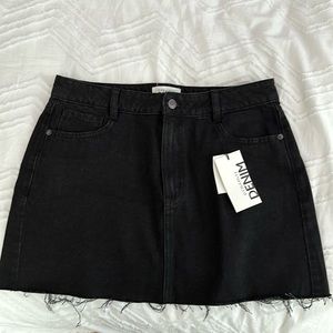 Dynamite Black Jean Mini Skirt